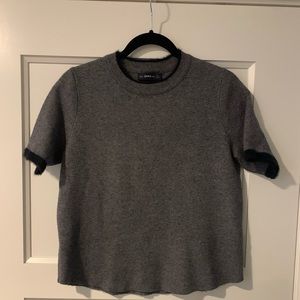 Zara gray with black trim Short sleeve sweater